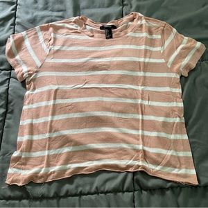 Forever 21 Pink & White Striped T-shirt, Size S